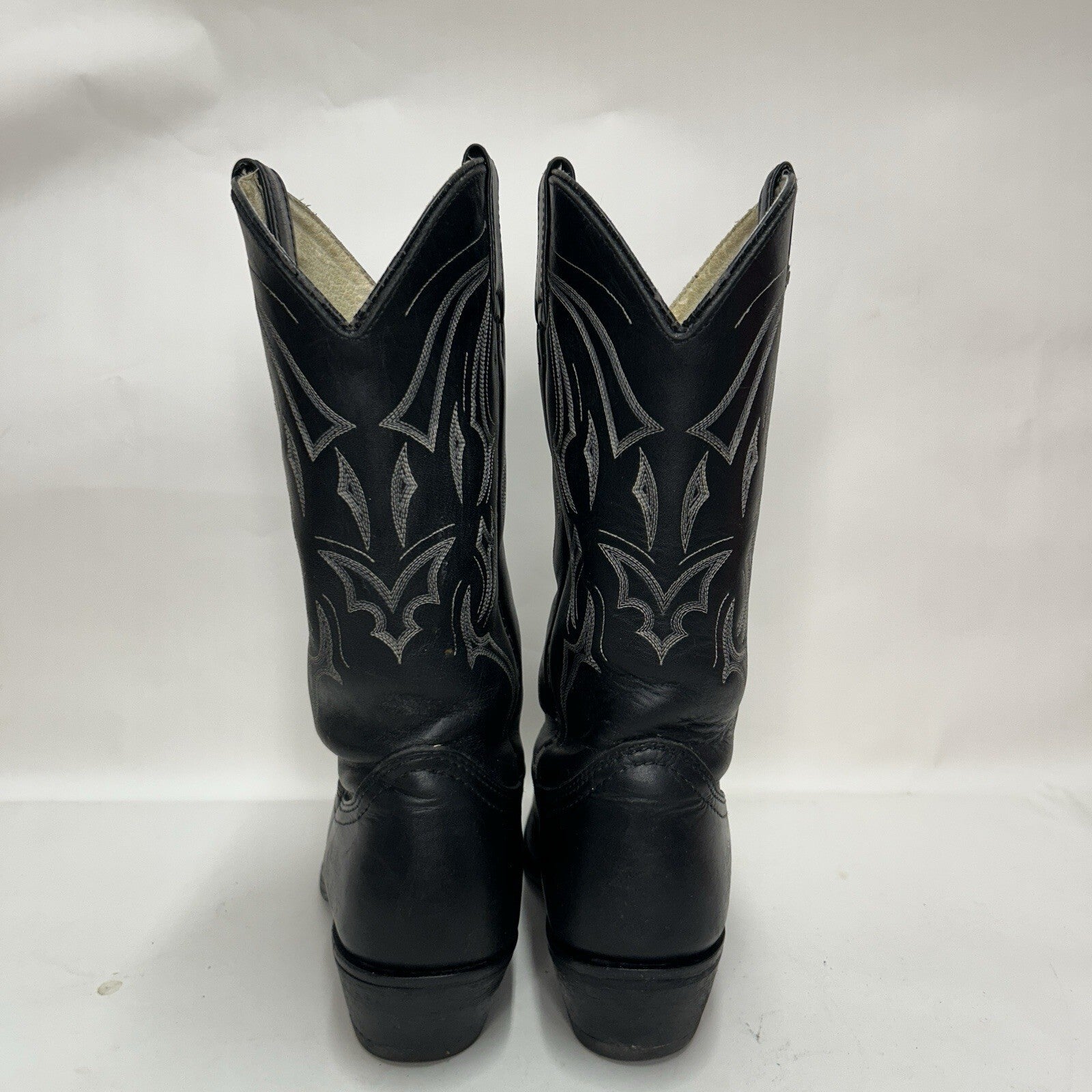 Y2K Harley Davidson Western Cowboy Biker Boots “Black White” 91298 Men’s 9D
