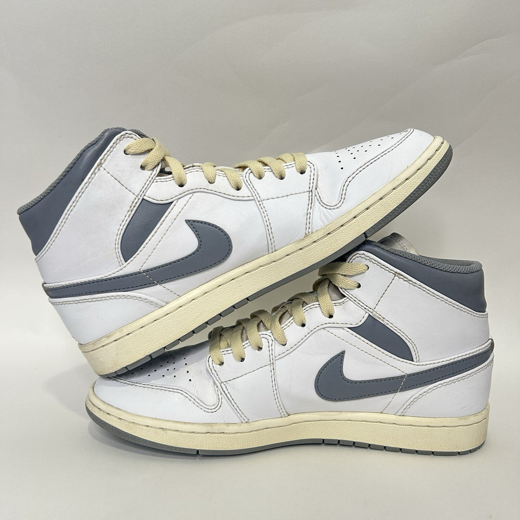 Nike Air Jordan 1 Mid Retro “Neutral Grey White” 554724-135 Men’s 9.5 Worn