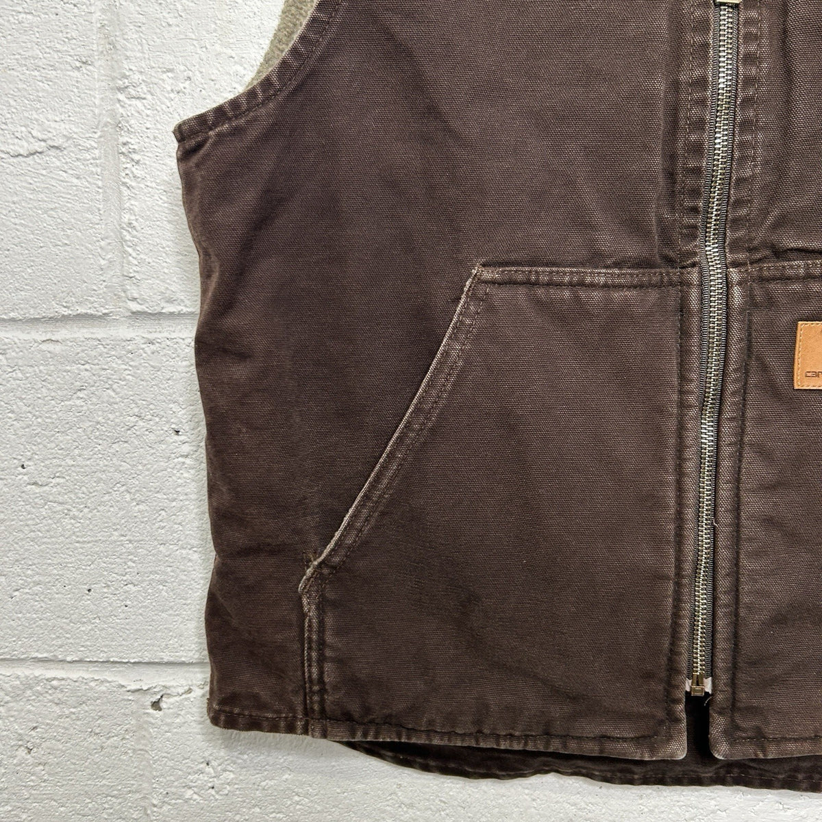 Vintage Carhartt Sherpa-Lined Rugged Vest “Dark Brown” V26 DKB Men’s Medium
