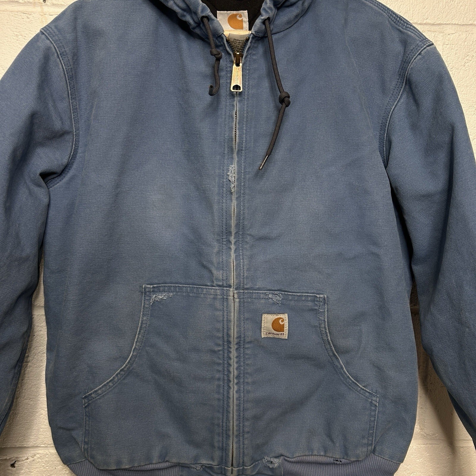 Vintage Carhartt Hooded Active Jacket “French Blue” WJ130 FHB Women’s Medium