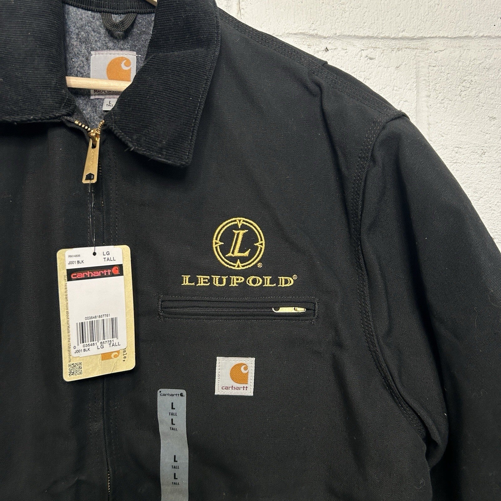 Y2K Carhartt Blanket-Lined Detroit Jacket “Black” Leupold J001 BLK Men’s LT New