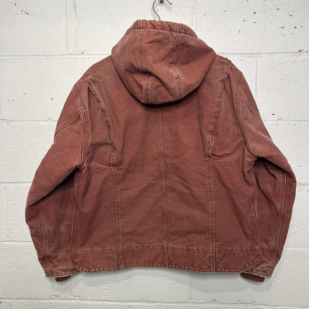 Y2K Carhartt Sherpa Hooded Detroit Jacket “Vintage Rose” WJ141 VRS Women’s XL