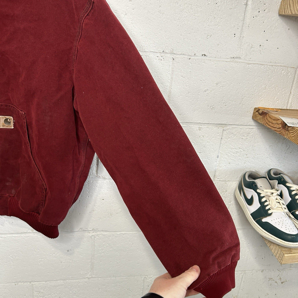 Vintage Carhartt Quilted Hooded Active Jacket “Crimson Red” J130 CRI Men’s Large