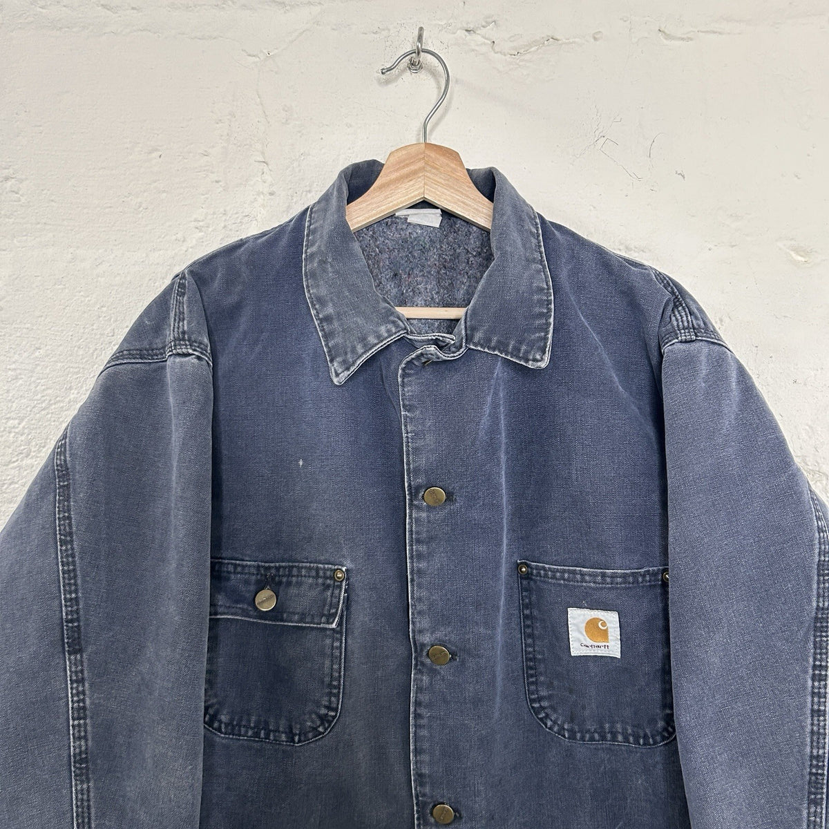 Vintage Carhartt Chore Blanket-Lined Chore Coat “Navy Blue” CB183 Men’s Large