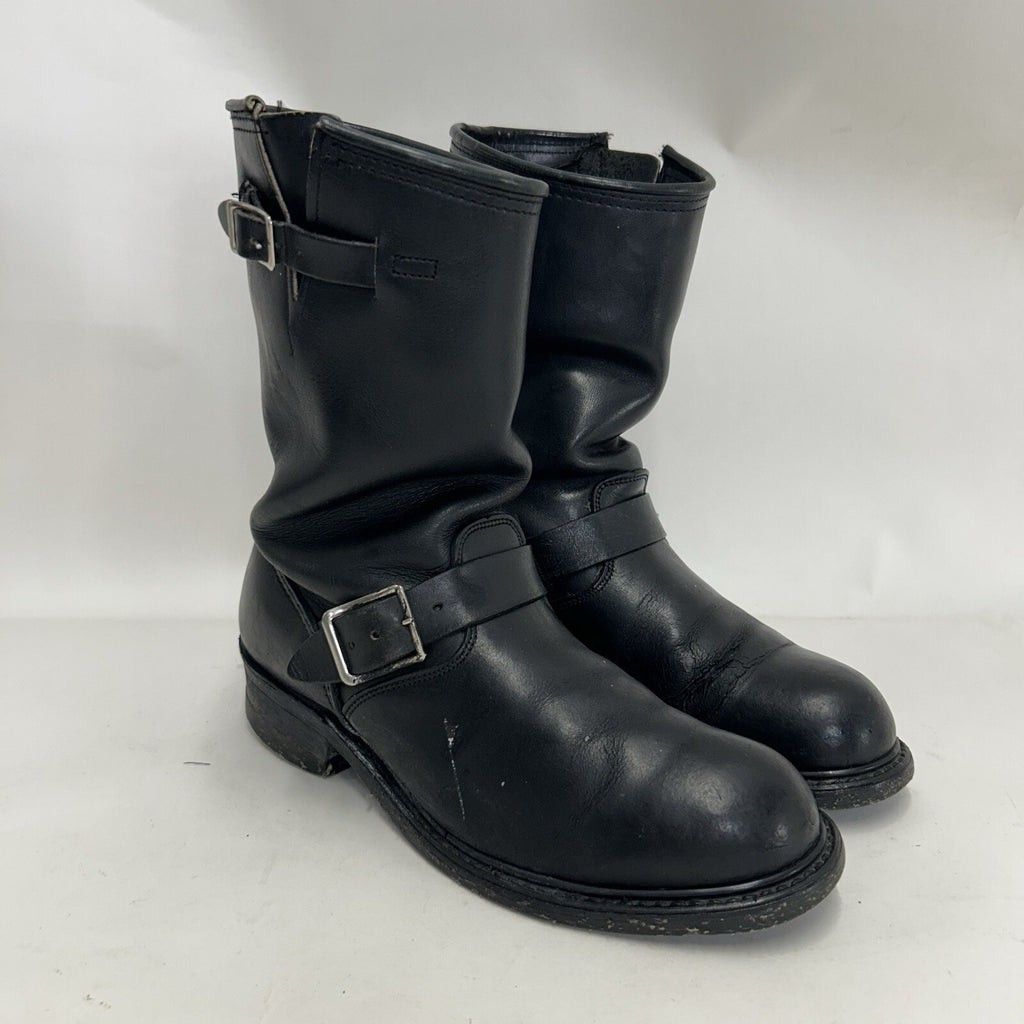 Vintage Engineer Boots Black Leather Made in USA Style 7800 Men’s 8