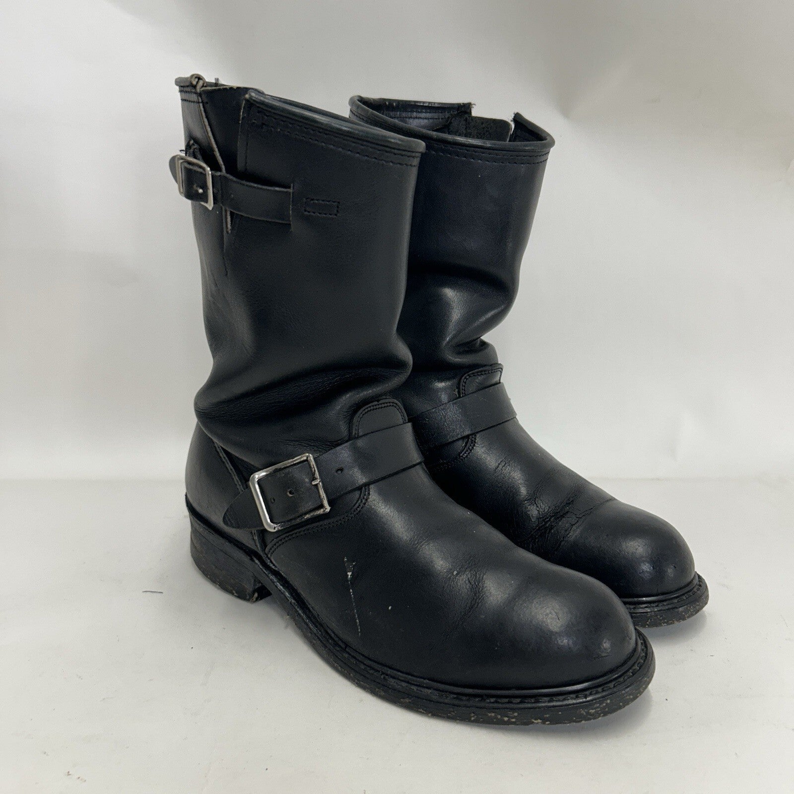 Vintage Engineer Boots Black Leather Made in USA Style 7800 Men’s 8