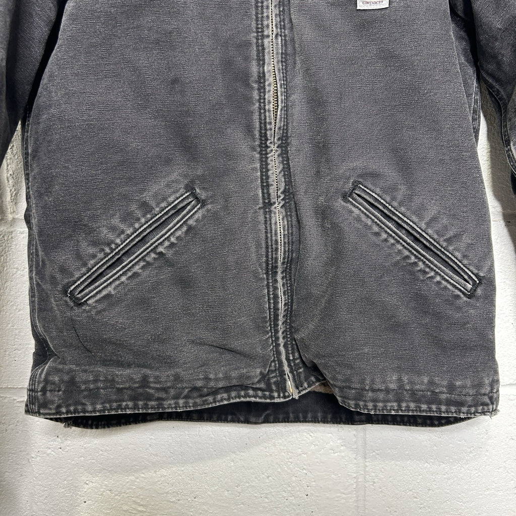 Y2K Carhartt Sherpa-Lined Hooded Detroit Jacket “Black” WJ141 BLK Women’s Small