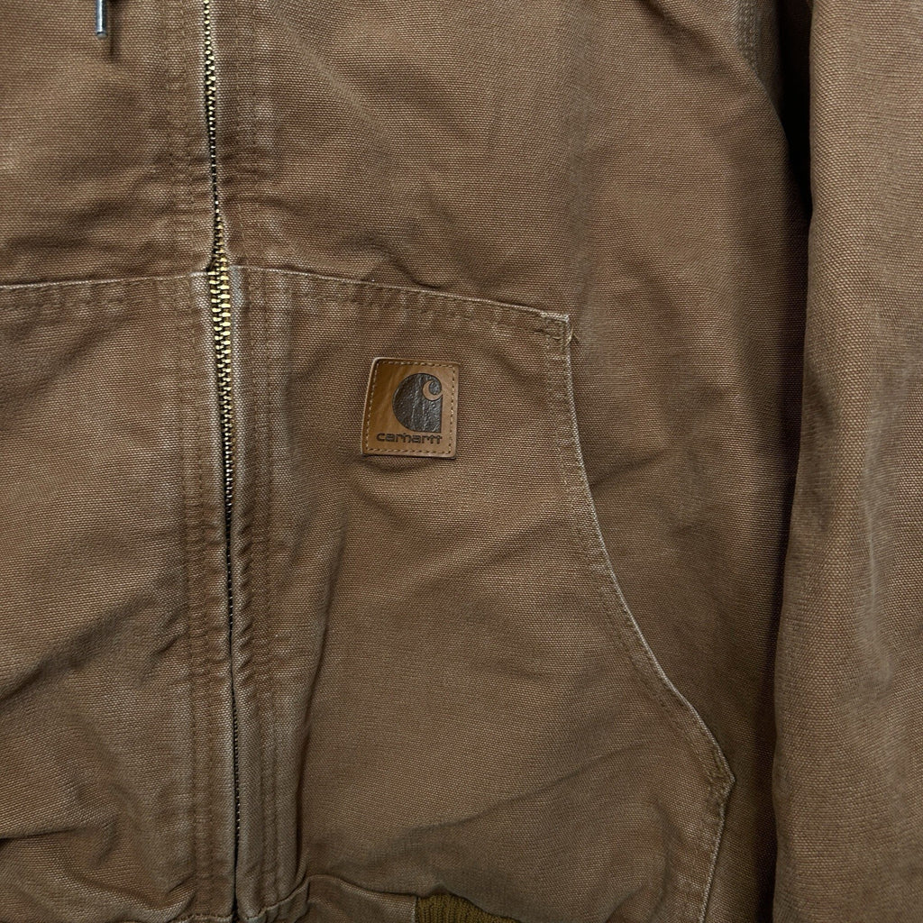 Carhartt Quilt-Lined Hooded Canvas Active Jacket “Brown”