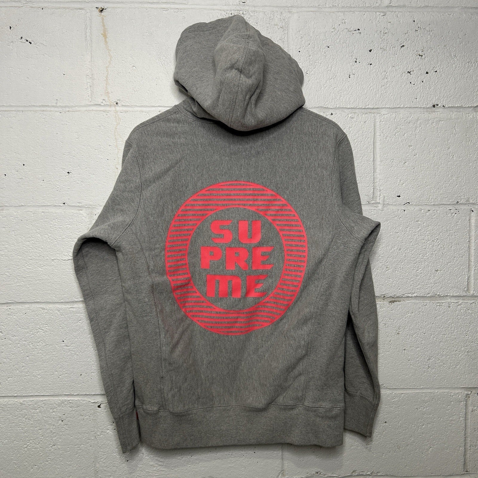 Supreme Disrupt Sweatshirt Hoodie “Grey Pink” SS15 Men’s Medium