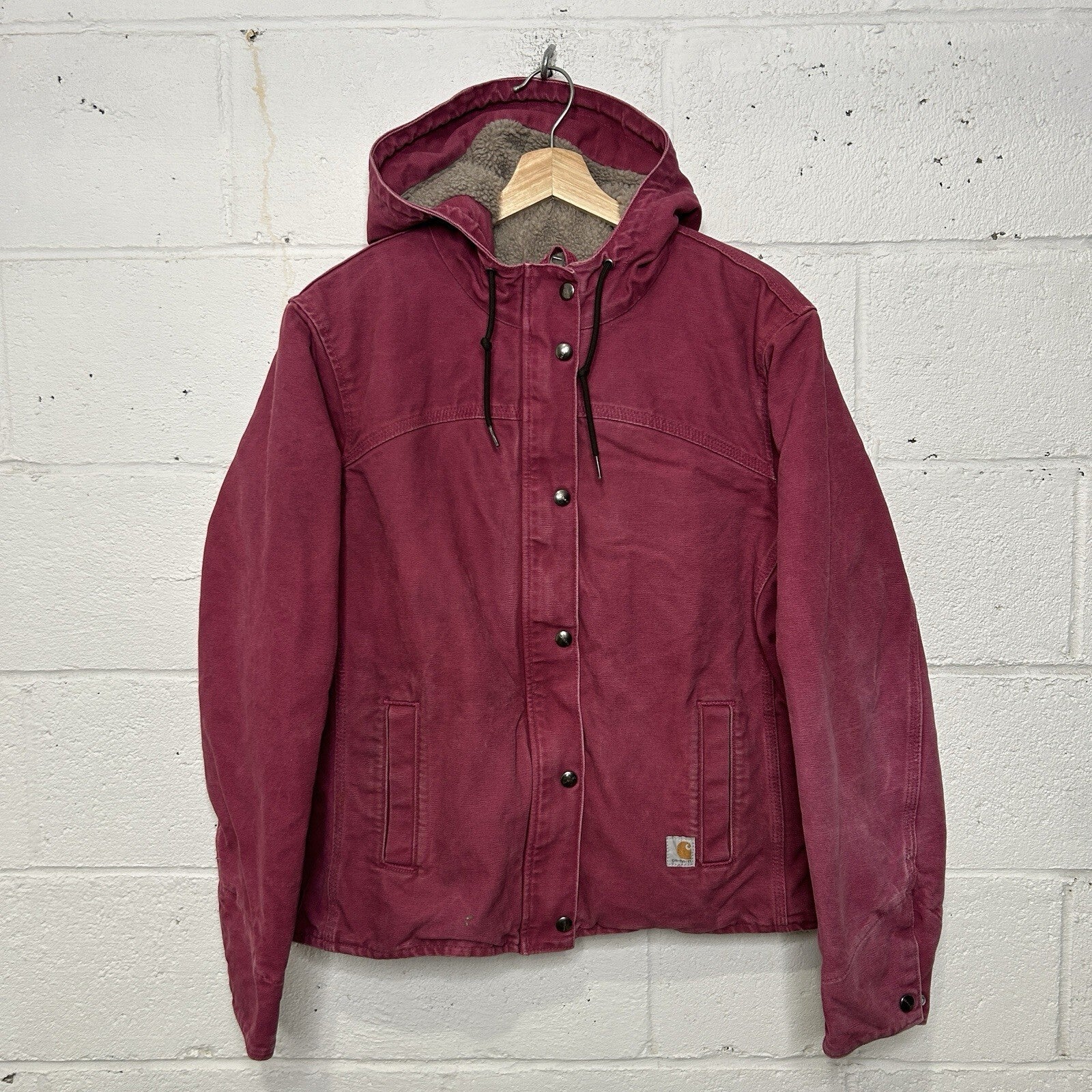 Y2K Carhartt Sherpa-Lined Sandstone Berkley Jacket “Merlot” 100657-648 Women’s M