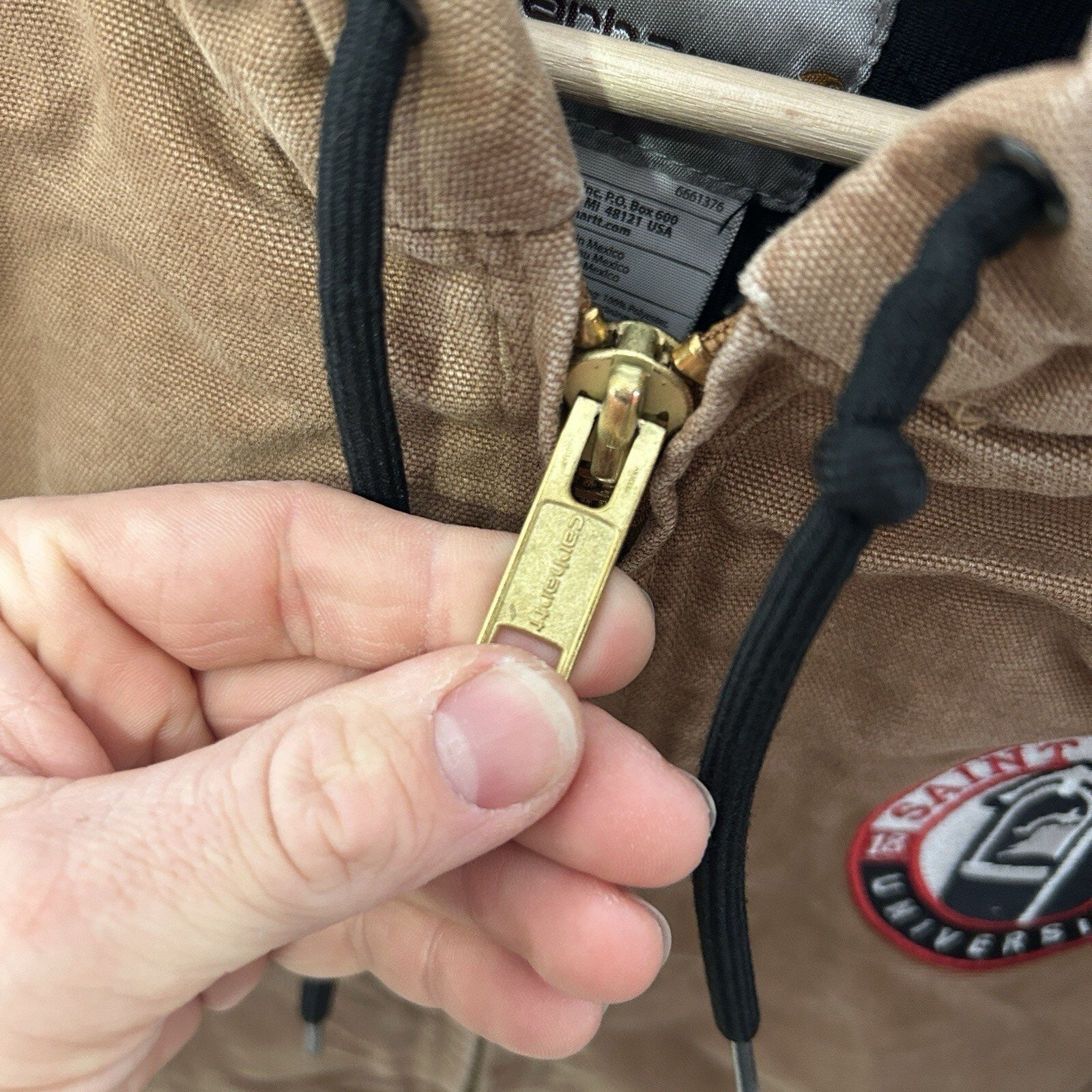 Carhartt Quilt-Lined Hooded Canvas Active Jacket “Brown”