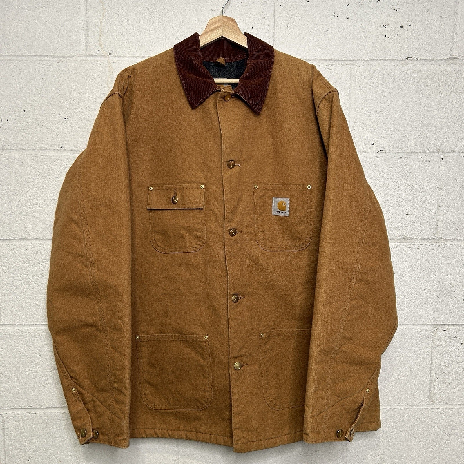 Carhartt Blanket Lined Corduroy Collar Chore Coat “Brown” C001 BRN Men’s XL