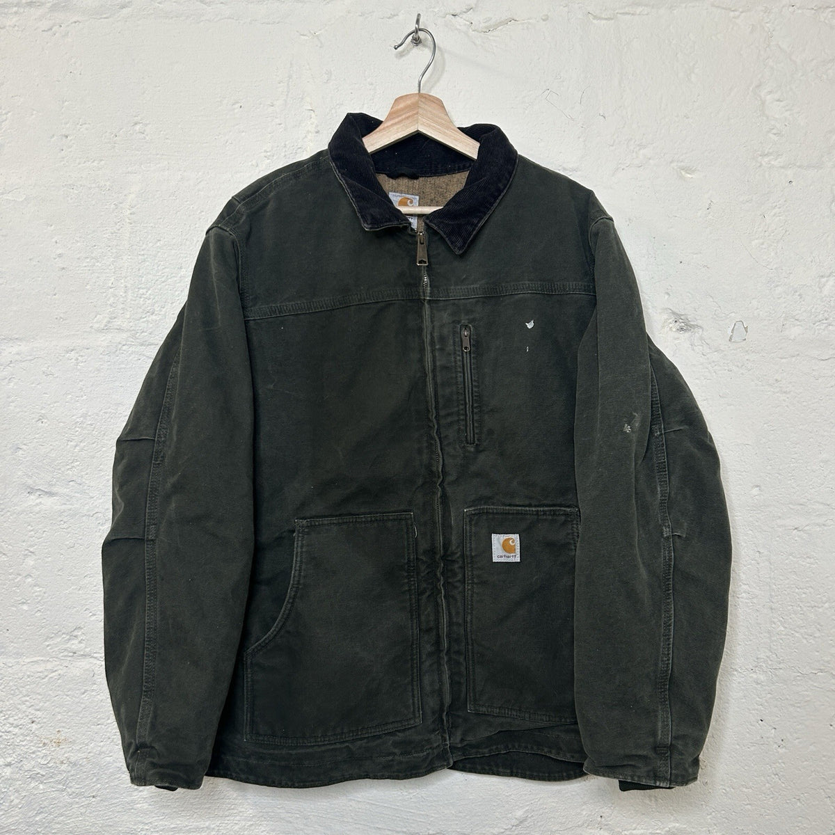 Vintage Carhartt Sherpa-Lined Ridge Coat “Moss Green” WC061 MOS Women’s X-Large