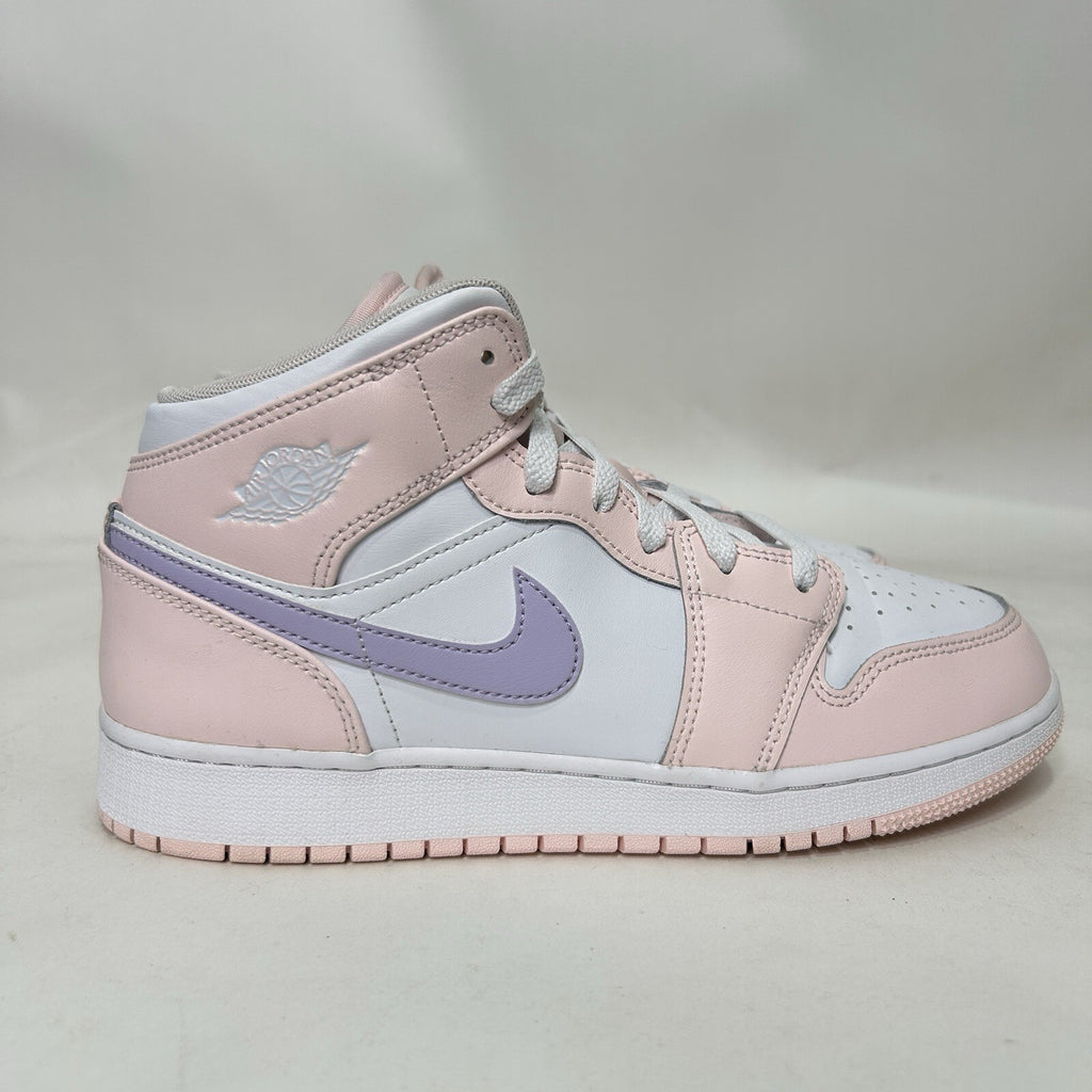 Nike Air Jordan 1 Mid Retro GS “Pink Wash Violet Frost White” FD8780-601 7Y Worn