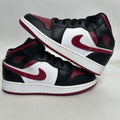 Nike Shoes Air Jordan 1 Mid GS “Bred Toe/Noble Red” 2024