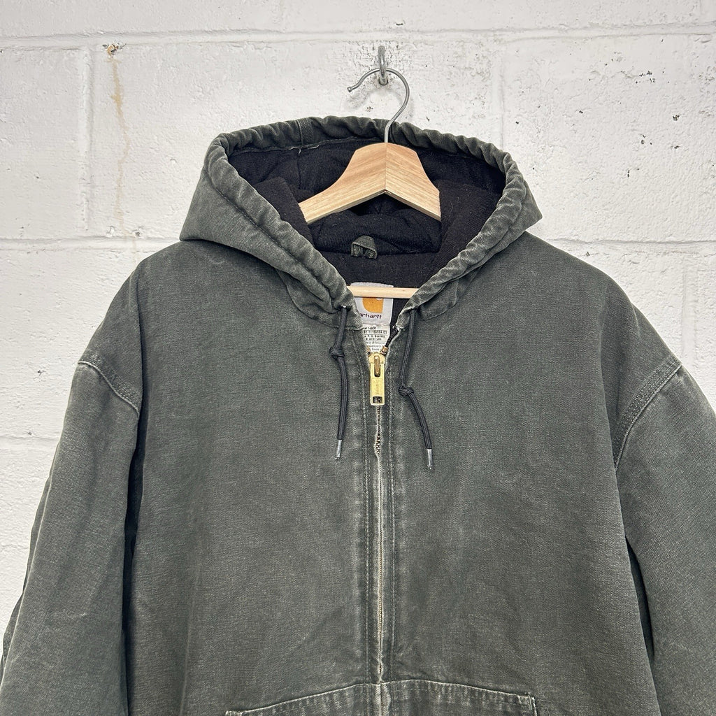 Vintage Carhartt Quilted Hooded Active Jacket “Moss” J130 MOS Men’s X-Large
