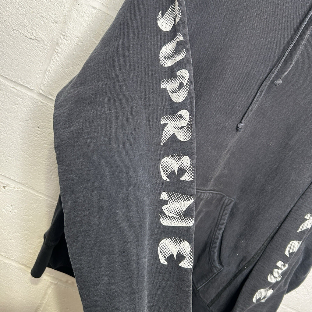 Supreme Gradient Sleeve Logo Hooded Sweatshirt “Black” FW18 Men’s Medium