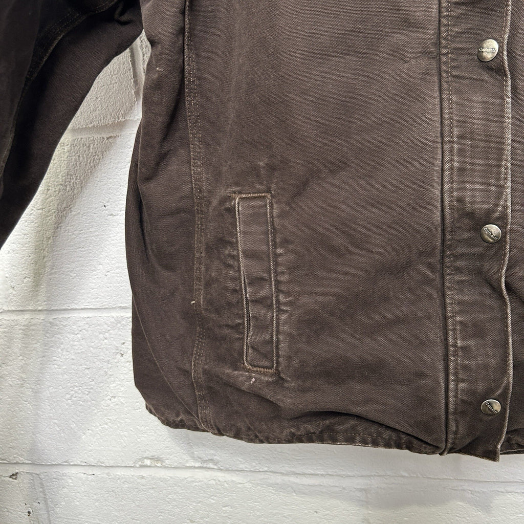 Y2K Carhartt Sandstone Sherpa Berkley Jacket “Dark Brown” 100657-201 Women’s XL