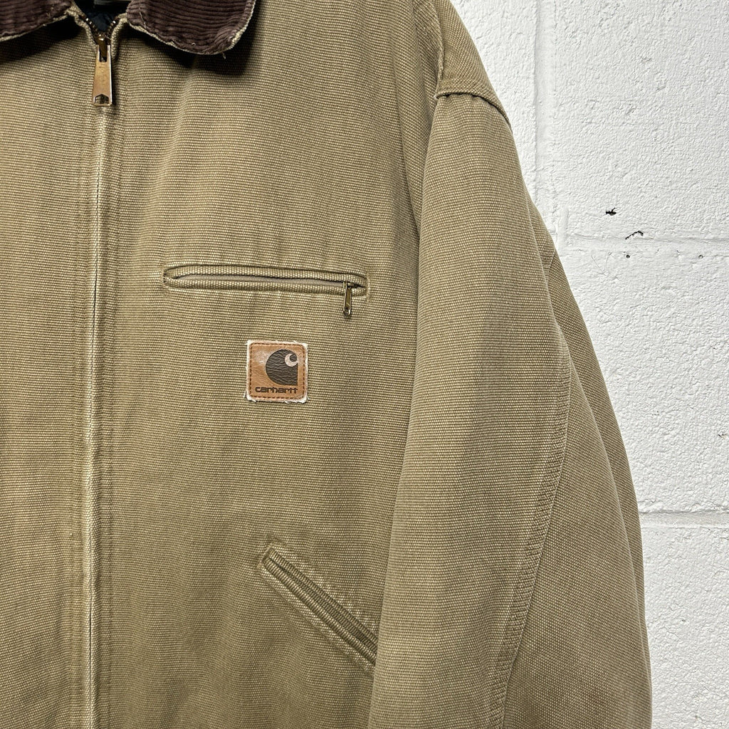 Vintage Carhartt Quilt-Lined Boulder Canvas Detroit Jacket “Tan” JQ0472 Men’s XL