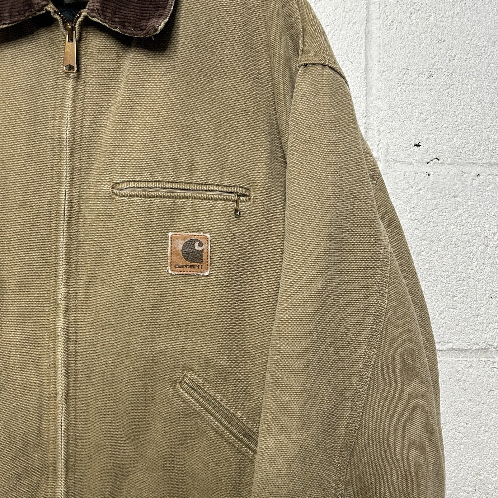 Vintage Carhartt Quilt-Lined Boulder Canvas Detroit Jacket “Tan” JQ0472 Men’s XL