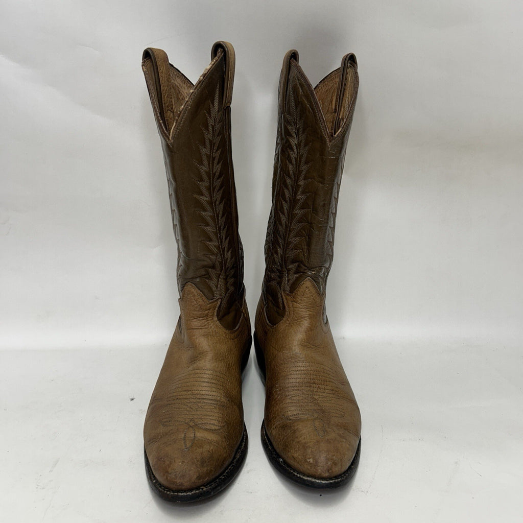 Vintage Tony Lama Two-Tone Western Cowboy Boots Gold Label Bullhide Men’s 8.5D