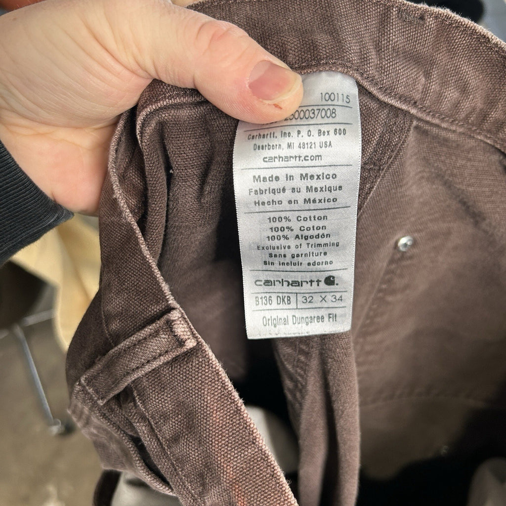 Vintage Carhartt DoubleKnee Dungaree Pants “Dark Brown”