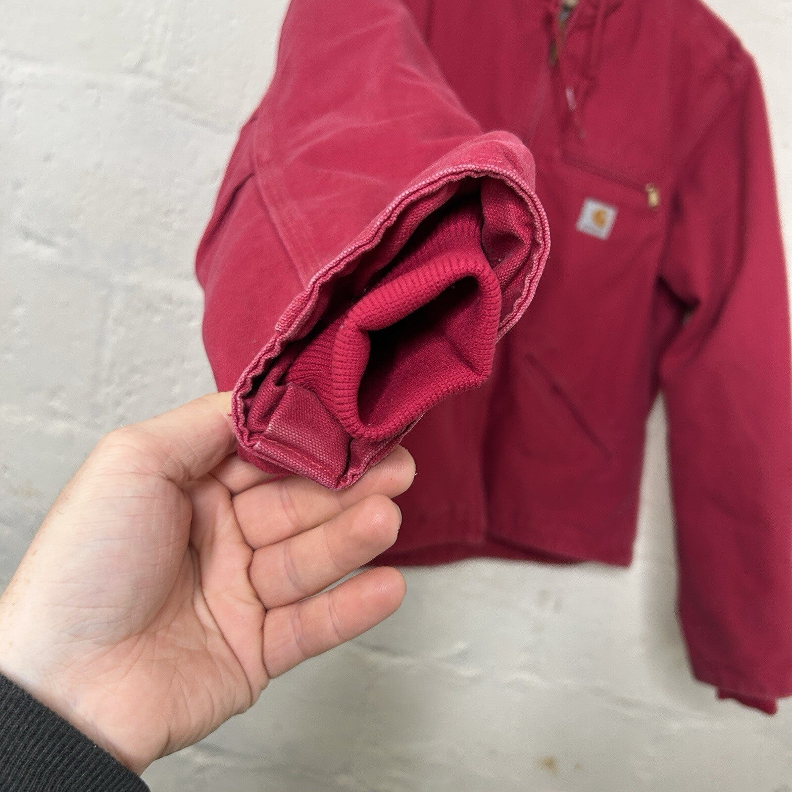 Carhartt Sherpa-Lined Hooded Detroit Jacket “Scarlet Red”WJ141 SCA Women’s Large
