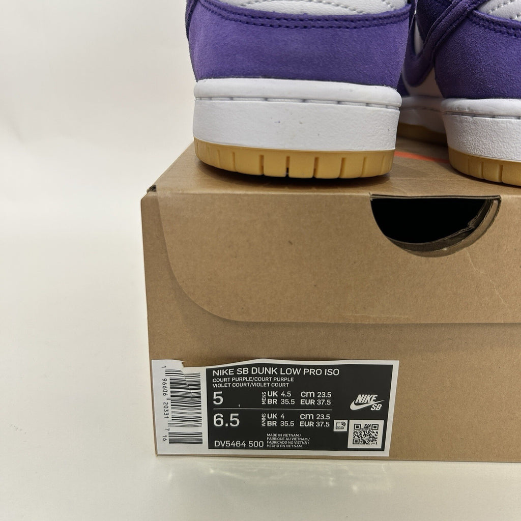 Nike SB Dunk Low Pro ISO Orange Label “Court Purple Gum” DV5464-500 Men's 5