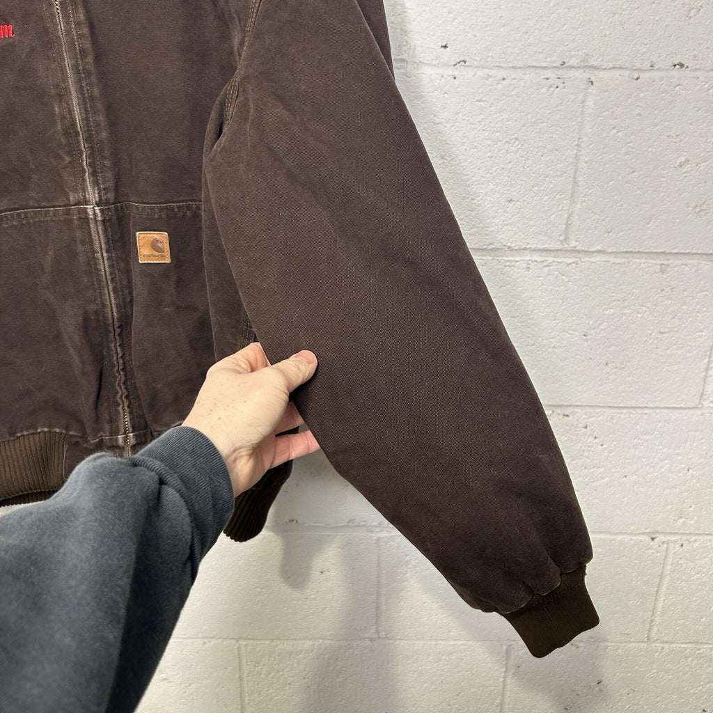 Vintage Carhartt Hooded Active Jacket “Dark Brown” J130 DKB Men’s Large Worn
