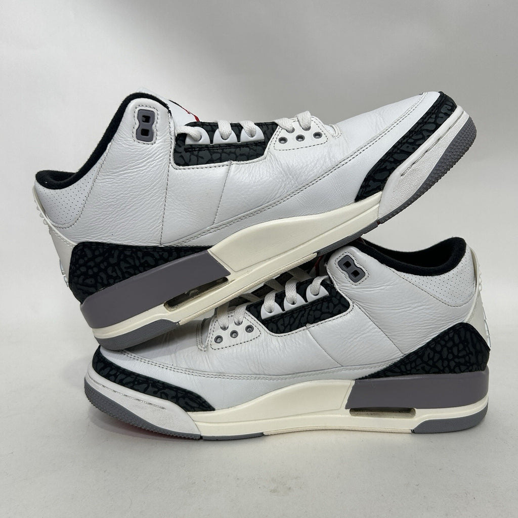 Nike Air Jordan 3 Retro “Cement Grey White Fire Red” CT8532-106 Men’s 11 Worn