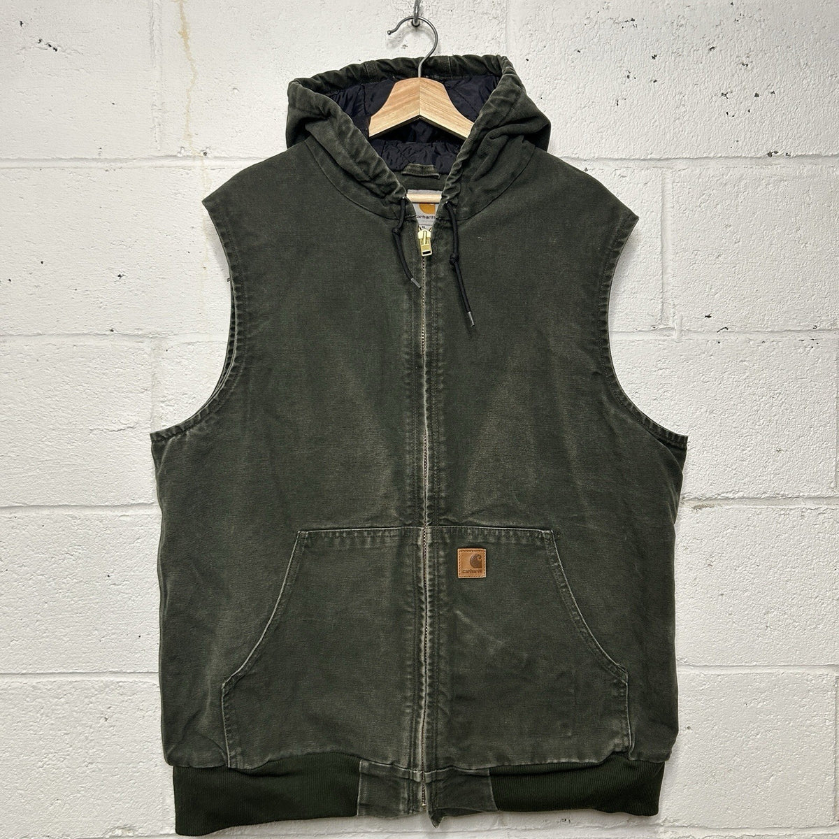 Carhartt Hooded Quilted Canvas Vest “Moss Green” 100121