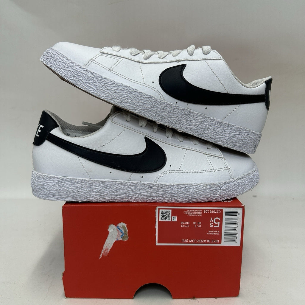 Nike Blazer Low GS “White Black” CZ7576-103 5.5Y/Women's 7 New