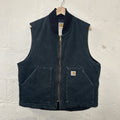 Vintage Faded Carhartt Canvas Quilted Artic Vest “Black” V01 BLK Men’s Large