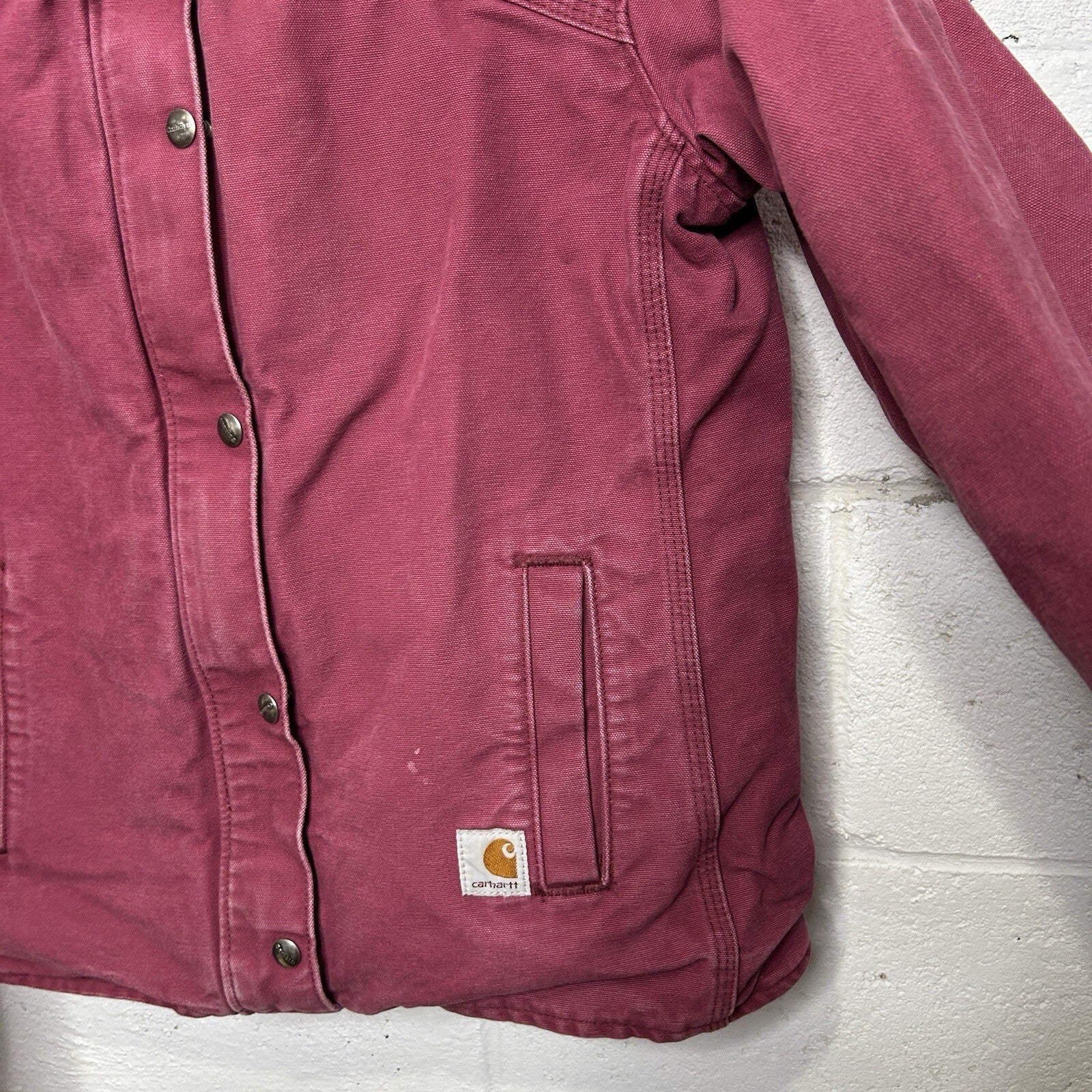 Y2K Carhartt Sherpa-Lined Sandstone Berkley Jacket “Merlot” 100657-648 Women’s M