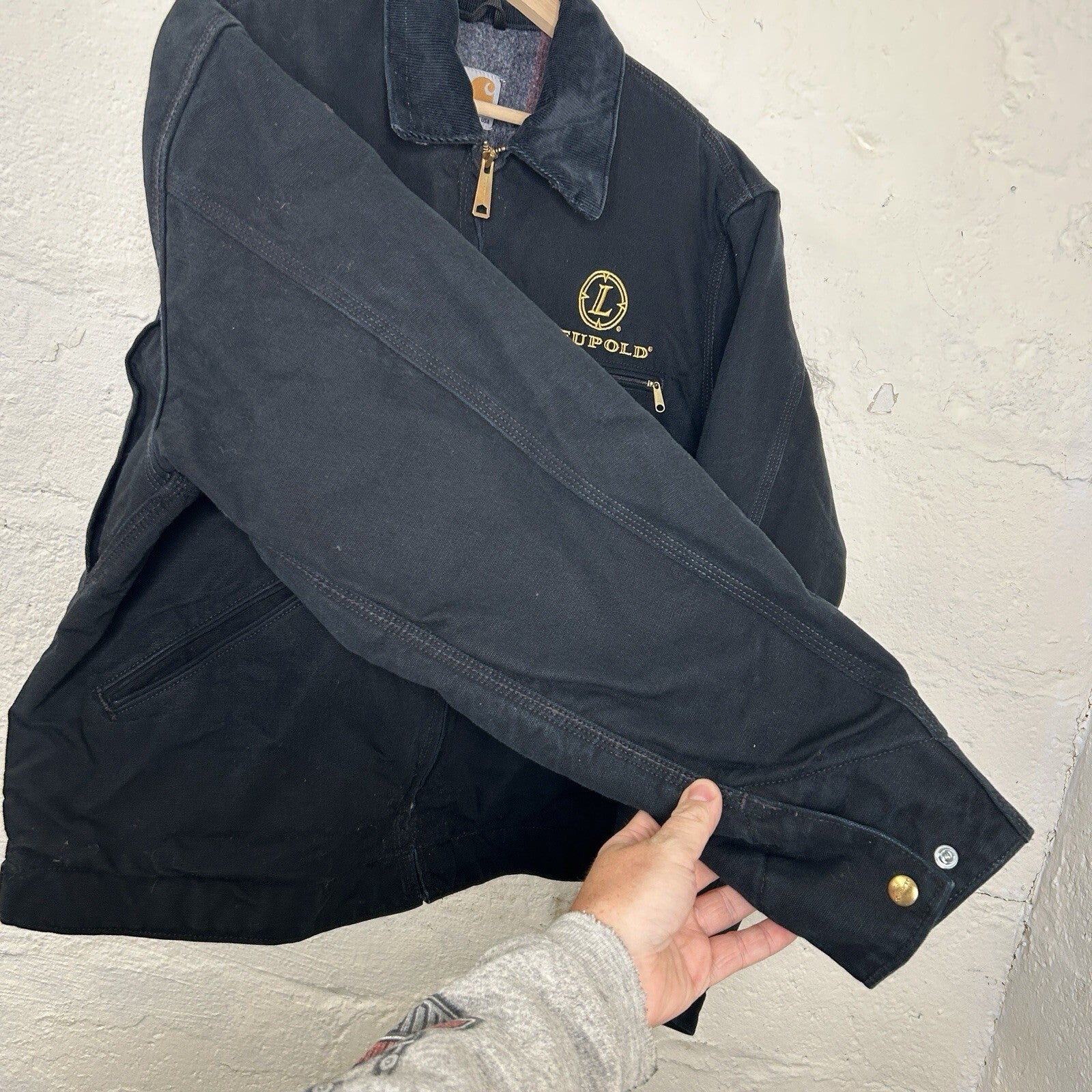 Vintage Carhartt Blanket-Lined Detroit Jacket “Black” Leupold J001 BLK Men’s LRG