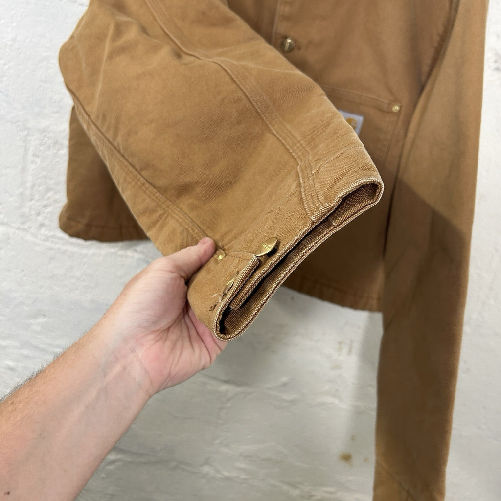 Y2K Cropped Carhartt Blanket-Lined Chore Coat “Brown” C001 BRN Men’s XL