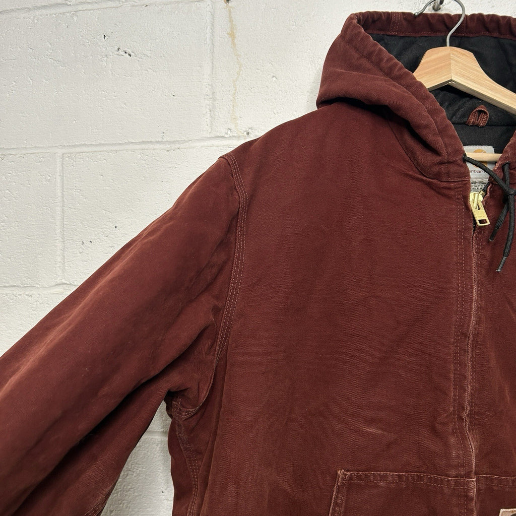Vintage Carhartt Quilted Hooded Active Jacket “Clay Red” J130 CLY Men’s X-Large