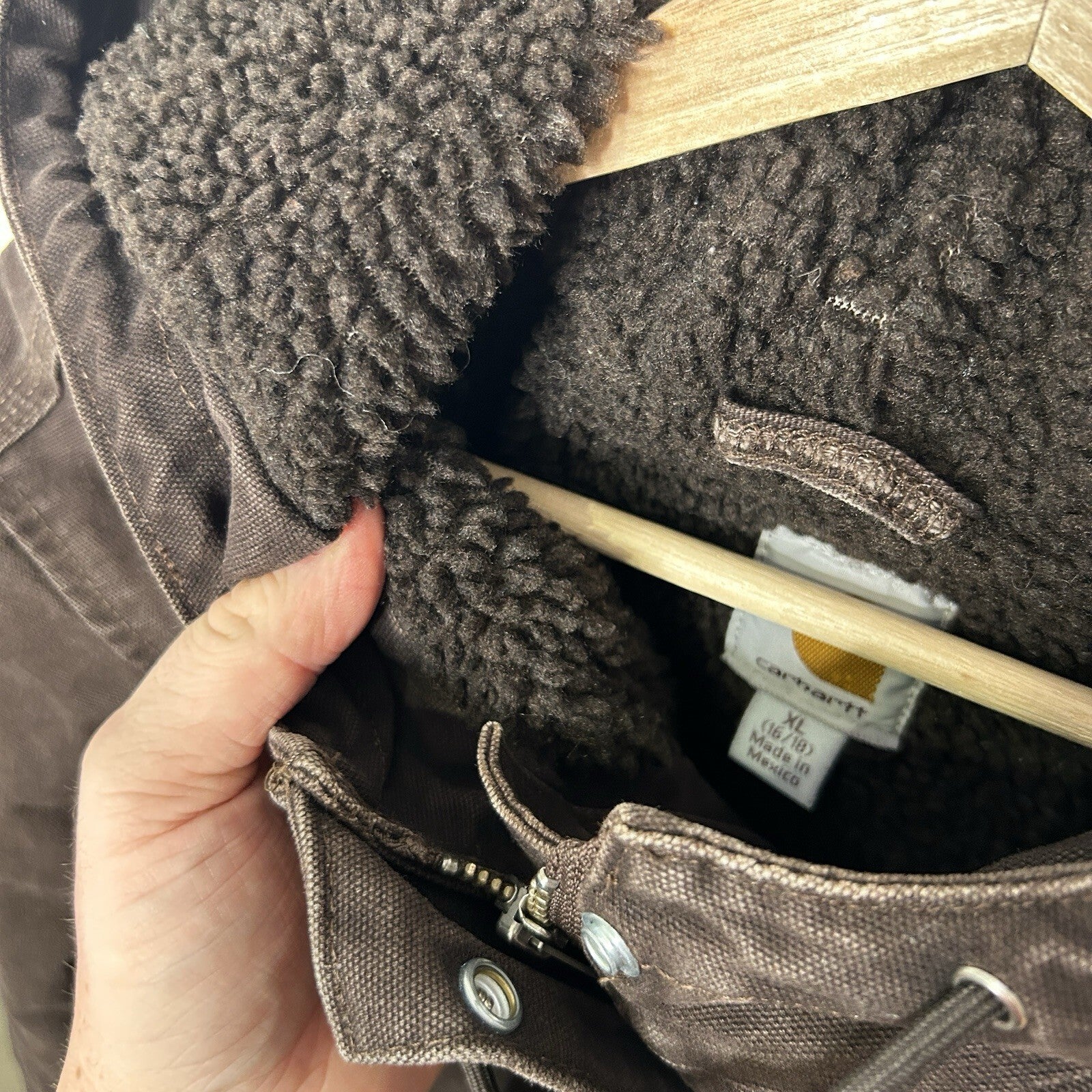 Y2K Carhartt Sandstone Sherpa Berkley Jacket “Dark Brown” 100657-201 Women’s XL