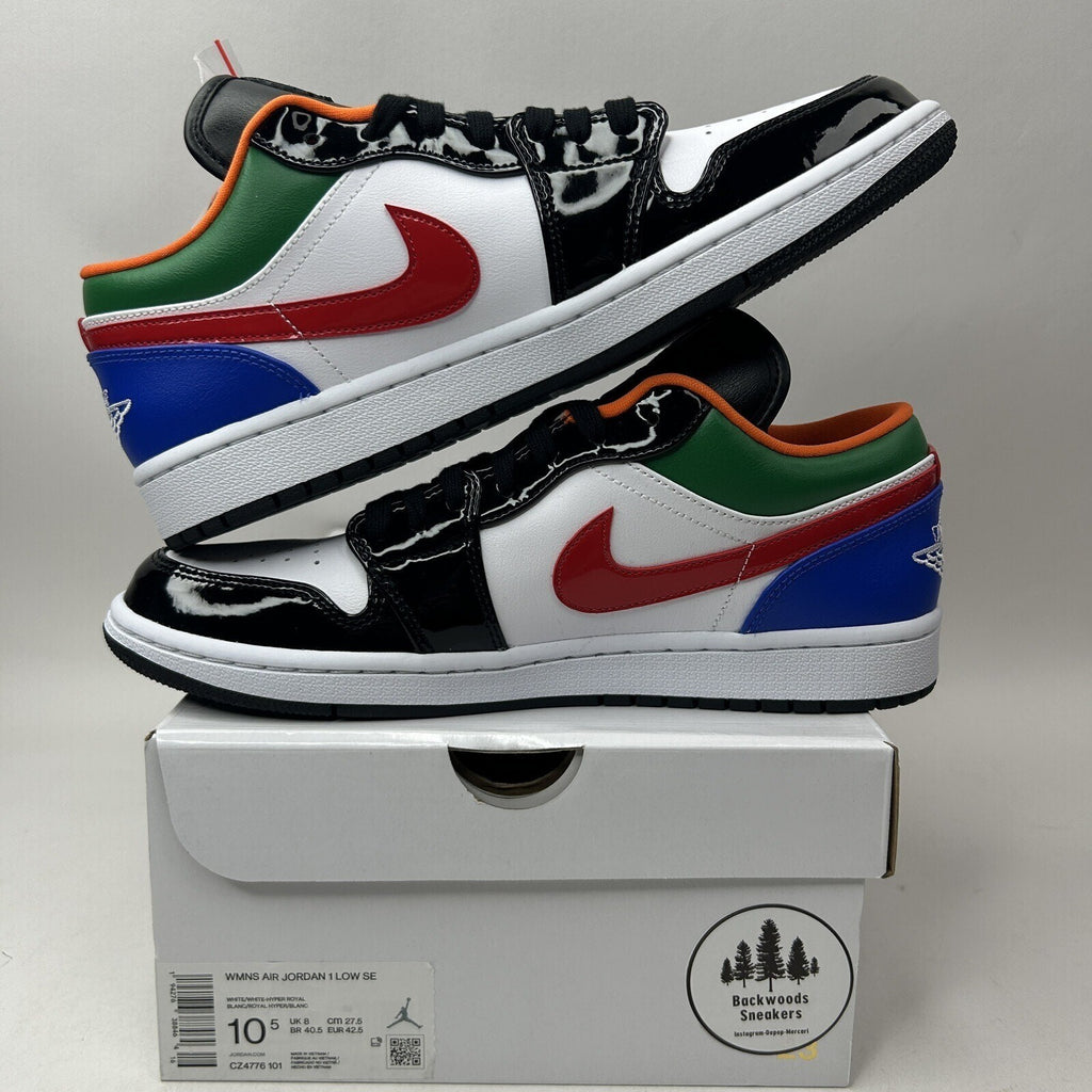 Nike Air Jordan 1 Low SE “Black Toe Multi-Color” CZ4776-101 Women’s 10.5 New