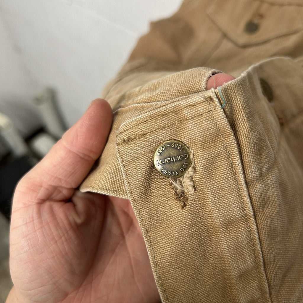 Vintage 100 Year Carhartt Blanket-Lined Trucker Jacket “Tan"