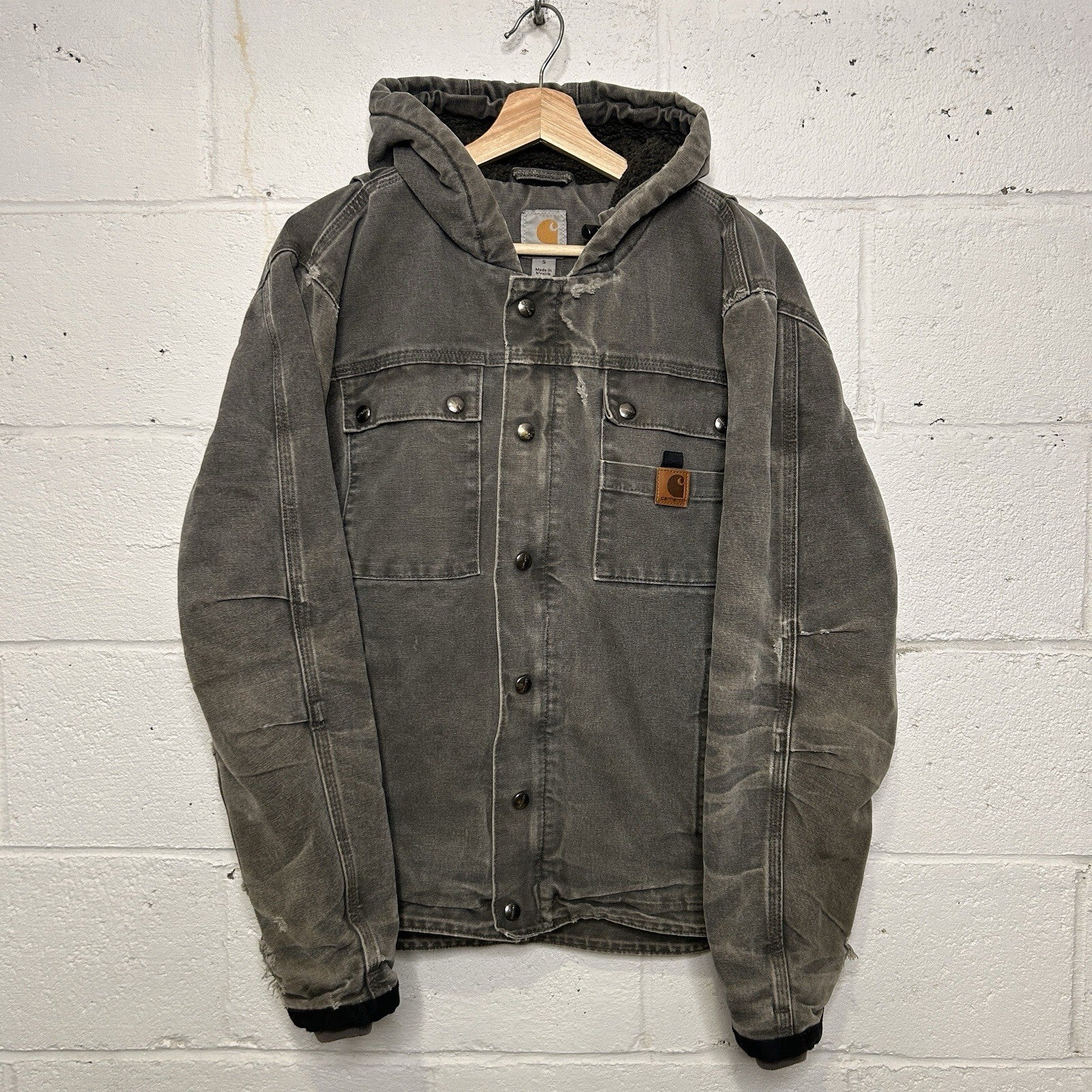 Carhartt Sherpa-Lined Bartlett Hooded Jacket “Gravel Grey” 102285-039 Men’s S