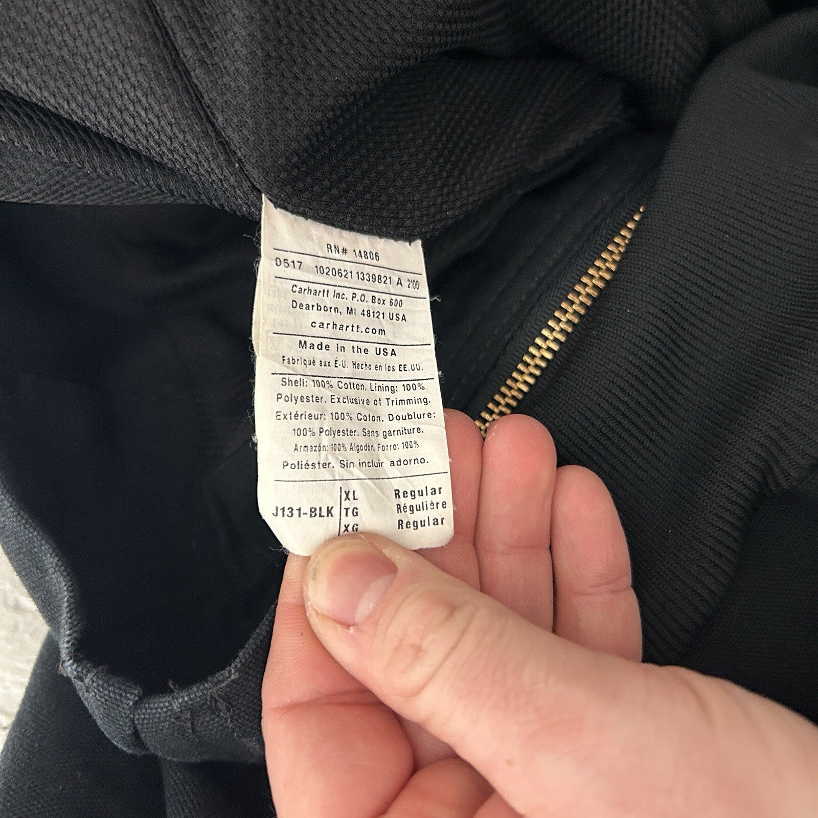 Y2K Carhartt Thermal-Lined Hooded Active Jacket “Black” J131 BLK Dark Throne