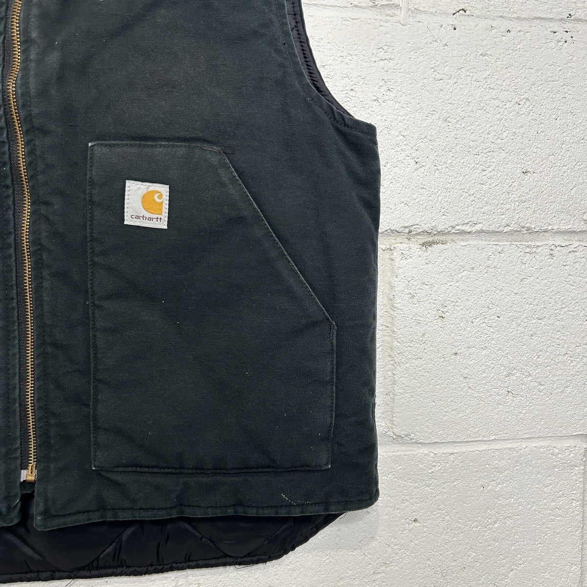 Vintage Faded Carhartt Quilted Artic Vest “Black” V01 BLK Men’s Large