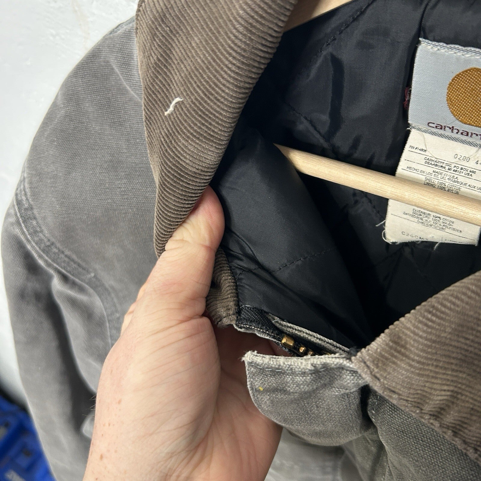 Vintage Carhartt Quilted Arctic Chore Jacket “Cement Grey” C26 CMT Men’s X-Large