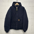 Vintage Carhartt Hooded Active Jacket “Midnight Blue” J130 MDT Men’s X-Large