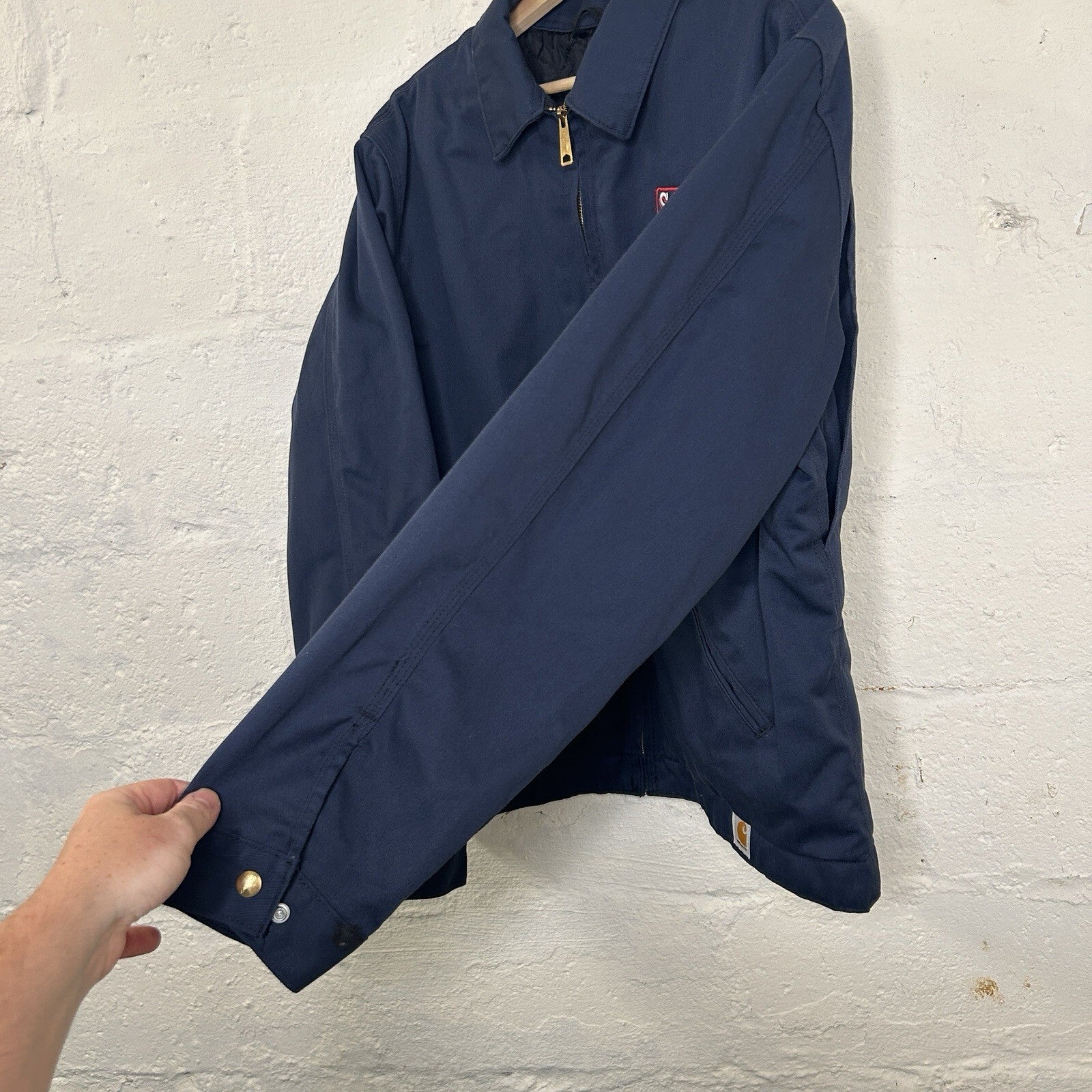 Y2K Carhartt Twill Quilt-Lined Detroit Jacket “Navy Blue” J293 NVY Men’s Large