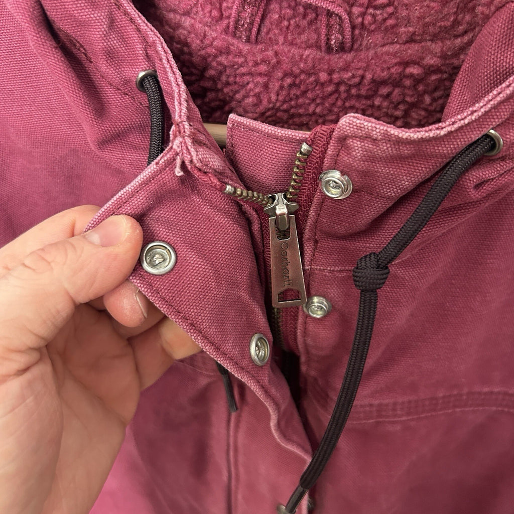 Y2K Carhartt Sherpa-Lined Sandstone Berkley Jacket “Merlot” 100657-648 Women’s M