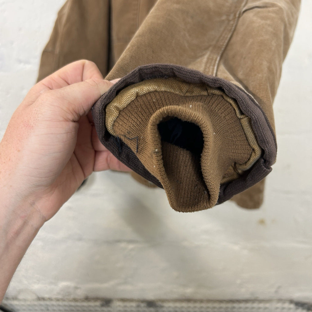 Y2K Carhartt Sherpa-Lined Hooded Multi-Pocket Jacket “Brown” J284 BRN Men’s XL