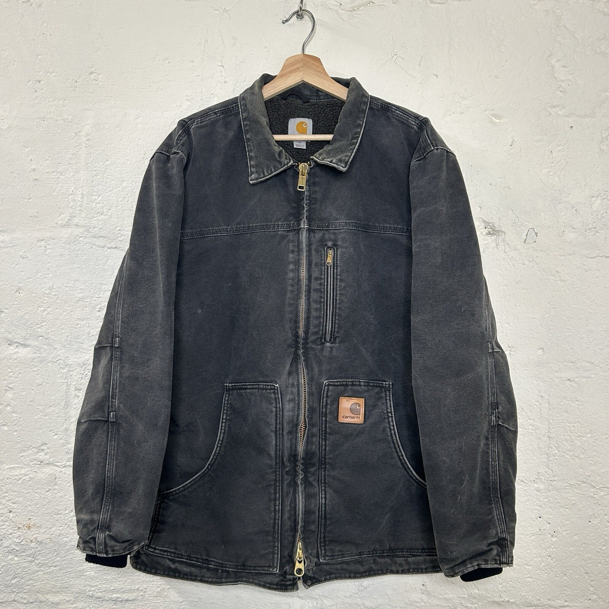 Carhartt Sandstone Sherpa-Lined Ridge Coat “Black” C61 BLK Men’s Medium