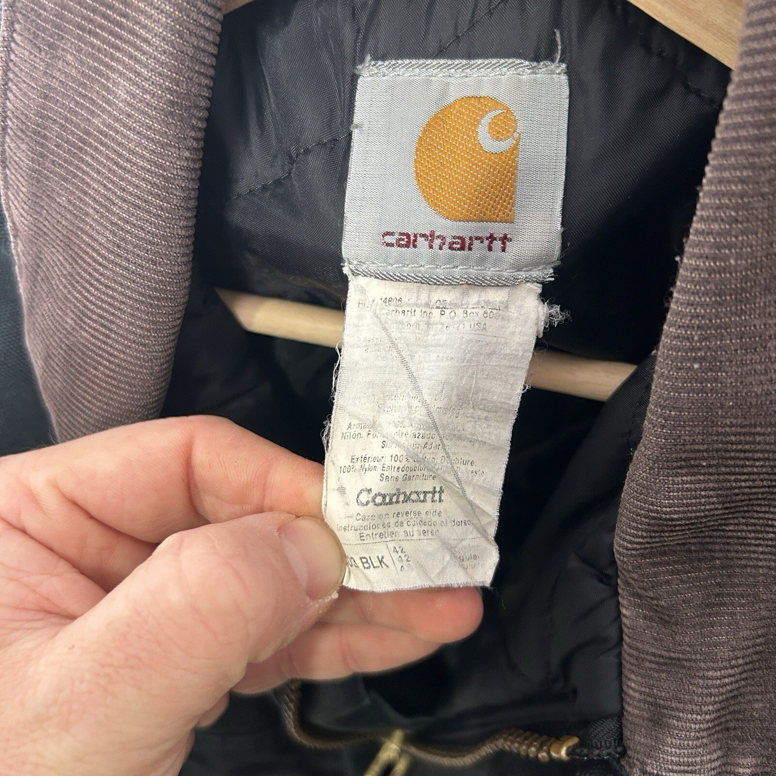 Vintage Carhartt Quilted Artic Jacket “Black” C03 BLK Men’s 42/Large Worn